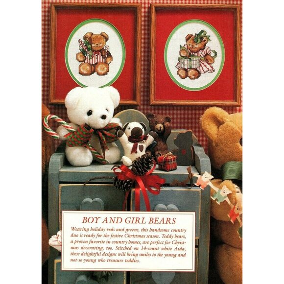 Country Stitch Magazine 1990 Premier Issue Cross Stitch Patterns Christmas - Picture 7 of 10